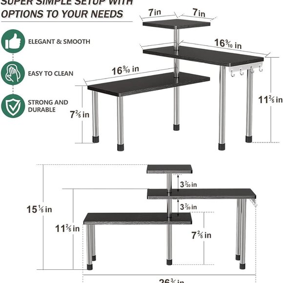 Bathroom Counter Organizer Corner Shelf – Bathroom Organization Bamboo - Picture 2 of 5